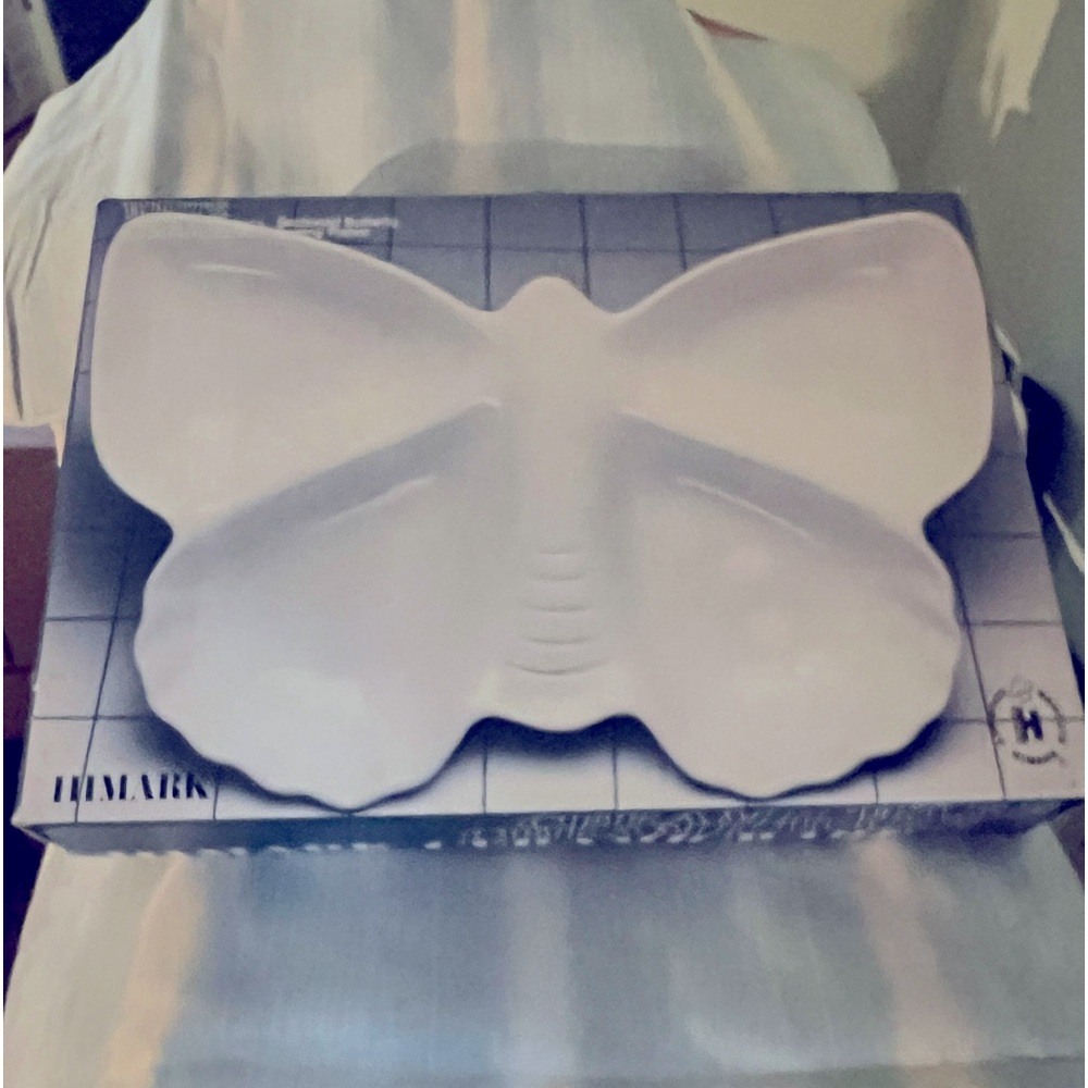 Vintage Himark Ceramicware White Butterfly Serving Platter